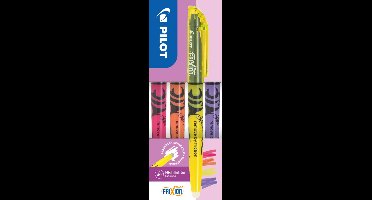 Pilot Frixion - Light set - 4 kleuren - roze- oranje - geel - violet - uitwisbaar