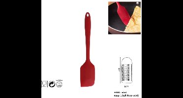 Lange Siliconen Spatel - Deegschapper 27 cm- Kookspatel keuken Rood- Heet bestendig| Vaat bestendig