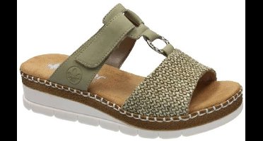 Rieker -Dames - groen olijf - slippers & muiltjes - maat 38