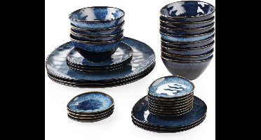 ApexArte® Serviesset 33-delig - Serviessets - Bordenset - Chique Bordenset - Porselein - Blauw