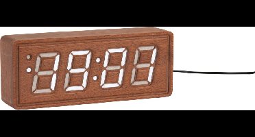 Karlsson - Wekker Solid Wood Engraved - Donker hout