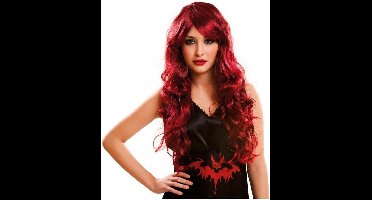 Rode Disco Fashion Pruik Lang Dames