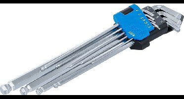 BGS Stiftsleutelset extra lang + extra kort inbus met kogelkop 1,5 - 10 mm 9 delig