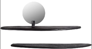 by Mooss - Wand Planchet - Set van 2 - Zwart - Spiegel - 60 cm - Stijlvol - Wandplank - Abstract - Uniek - Trendy