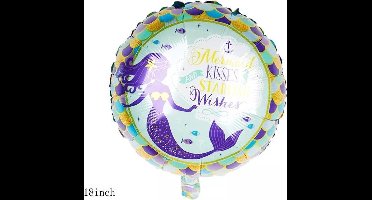 Folieballon zeemeermin paars 40cm, kindercrea