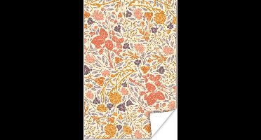 Poster Design - Bloemen - Oranje - Rood - 20x30 cm