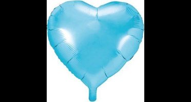 Folie ballon hart lichtblauw 18 inch, kindercrea
