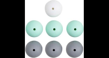 Go Handmade Siliconen Kralen 7 Stuks 17 Mint Mix