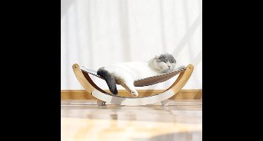 2 In 1 Multifunctionele Kat Hangmatten Bed Seat Stoel Schudbaar Ademend Anti Slip Kat Huis Thuis Lounger Stabiele Hout Shaker