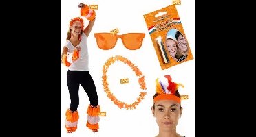 Verhaak Accessoireset Koningsdag Polyester Oranje 9-delig