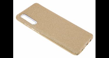 Ntech Hoesje Geschikt Voor Samsung Galaxy A50 Glitter TPU Back Cover Hoesje - Goud
