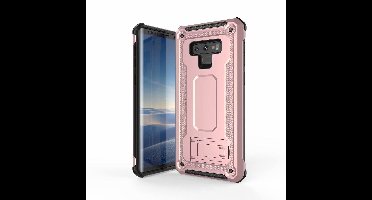 Ntech Hoesje Geschikt Voor Samsung Galaxy Note 9 Armor hoesje met Kickstand - Rose Goud