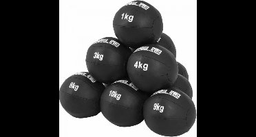 Gorilla Sports Medicijn Bal set 55 kg - 10 trainings Ballen - Medicine ball - Leer