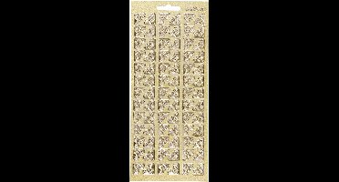 Stickers, hoeken, vel 10x23 cm, goud, 1 vel