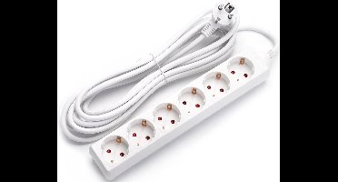 Stekkerdoos - Verlengsnoer - Igia Synci - 3680W - 6 Stopcontacten - 5 Meter - Wit | Nederland