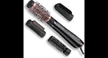 BaByliss Perfect Finish Föhnborstel AS126E - Multistyler met 4 opzetstukken - Ionisch - Keramische Coating - Glad en Glanzend Resultaat - 1000W Airstyler - Krulborstel