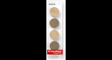 Trendform Magneten hout rond set van 4
