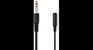 Nedis Stereo-Audiokabel - 6,35 mm Male - 6,35 mm Female - Vernikkeld - 5.00 m - Rond - Zwart