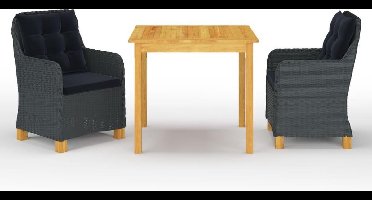 vidaXL - 3-delige - Tuinset - donkergrijs