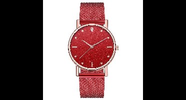 Modern Dames Horloge Rood • Fashion • Rosegold • Roze • Zwart • Zilver • Rood • Blauw • Groen