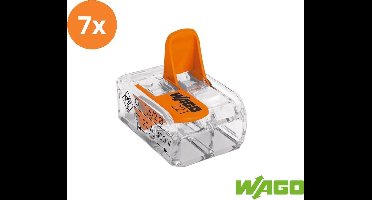 Wago Lasklem | 2-voudig | 221-412 | 2 polig | met hendeltjes | 7 stuks | WAGO