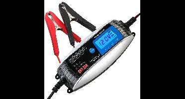 Monzana Acculader - Volautomatisch 6V 12V LCD Scherm 25x13x5cm - Zilver