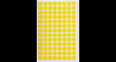 Soho Etiketten Rond 8 Mm Papier Geel 3 Vellen á 104