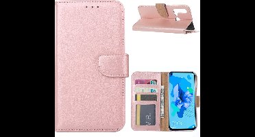 Ntech Hoesje Geschikt voor Huawei P20 lite (2019) Portemonnee / Booktype Hoesje - Rose Goud
