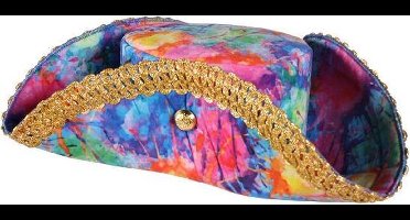 Hoed driespits in print Colour Paint met goud galon OP=OP