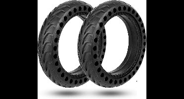 TECHPUNT Set van 2 Volrubberen Anti-lek Banden voor Xiaomi Elektrische M365 Step - 8.5 Inch