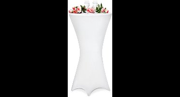 Deuba Statafel - Tafelrok Tafelhoes Kreukvrij Ø70cm - Wit
