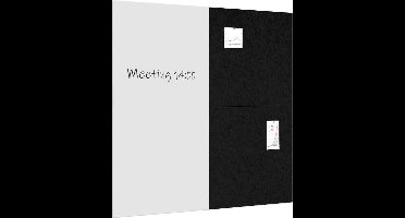IVOL Whiteboard prikbord pakket 200x200 cm - 1 whiteboard + 2 akoestische panelen - Zwart