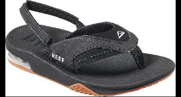 Reef Little Fanning Jongens Slippers - Black/Silver - Maat 25.26