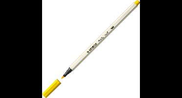 STABILO Pen 68 Brush - Premium Brush Viltstift - Met Flexibele Penseelpunt - Geel - per stuk