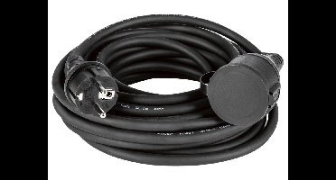 Parkside Verlengsnoer - Dit verlengsnoer heeft een lengte van 10 meter - Zwart - Voorzien van een beschermkamp - Geschikt voor gebruik binnenshuis en kortstondig buitengebruik (spatwaterdicht IP44)