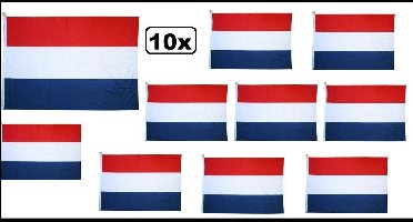 10x Vlag Nederland 90x150cm - holland thema feest festival nederlands