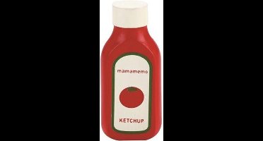 Mama Memo Fles Ketchup Hout 10 Cm Rood