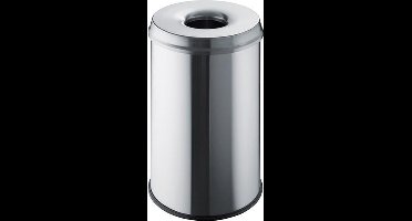 HELIT Metalen safety afvalbak - 30 liter - Metaal - RVS - dxh 335x470 mm