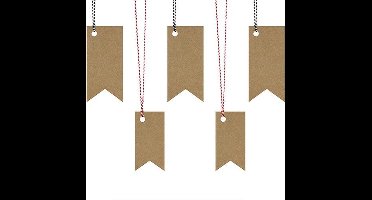 Partydeco - Gift labels recht kraft (6 stuks)