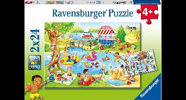 Ravensburger puzzel Plezier aan het meer - 2x24 stukjes - kinderpuzzel