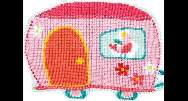 Vervaco - Kruissteekvormkussen kit - Caravan - PN-0154489 - Borduren - Borduurpakket - Borduurpakket volwassenen - Borduurpakket kind