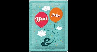 You And Me - Metalen Wandbord - In reliëf - 15cm x 20cm