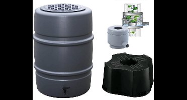 Regentonset Harcostar - 168 L Antraciet + Voet + Vulautomaat & Afsluiter