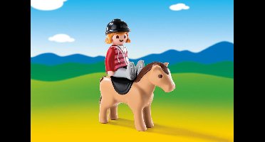 PLAYMOBIL 1.2.3 Ruiter met paard - 6973