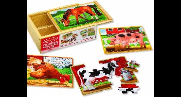 Melissa & Doug Legpuzzel Boederijdieren Junior Hout 4 Stuks