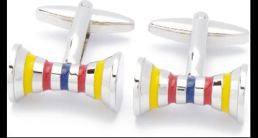 Manchetknopen - Diabolo Geel Rood Blauw