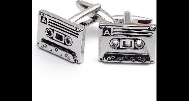 Manchetknopen - Cassettebandje Geluidsbandje Walkman Zilver