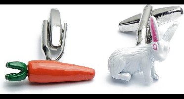 Manchetknopen - Konijn en Wortel