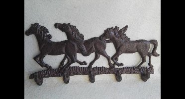 MadDeco - gietijzer - kapstok - 3 paarden