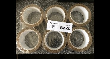 verpakkingstape Raadhuis PP 48mmx66m bruin pak a 6 rollen